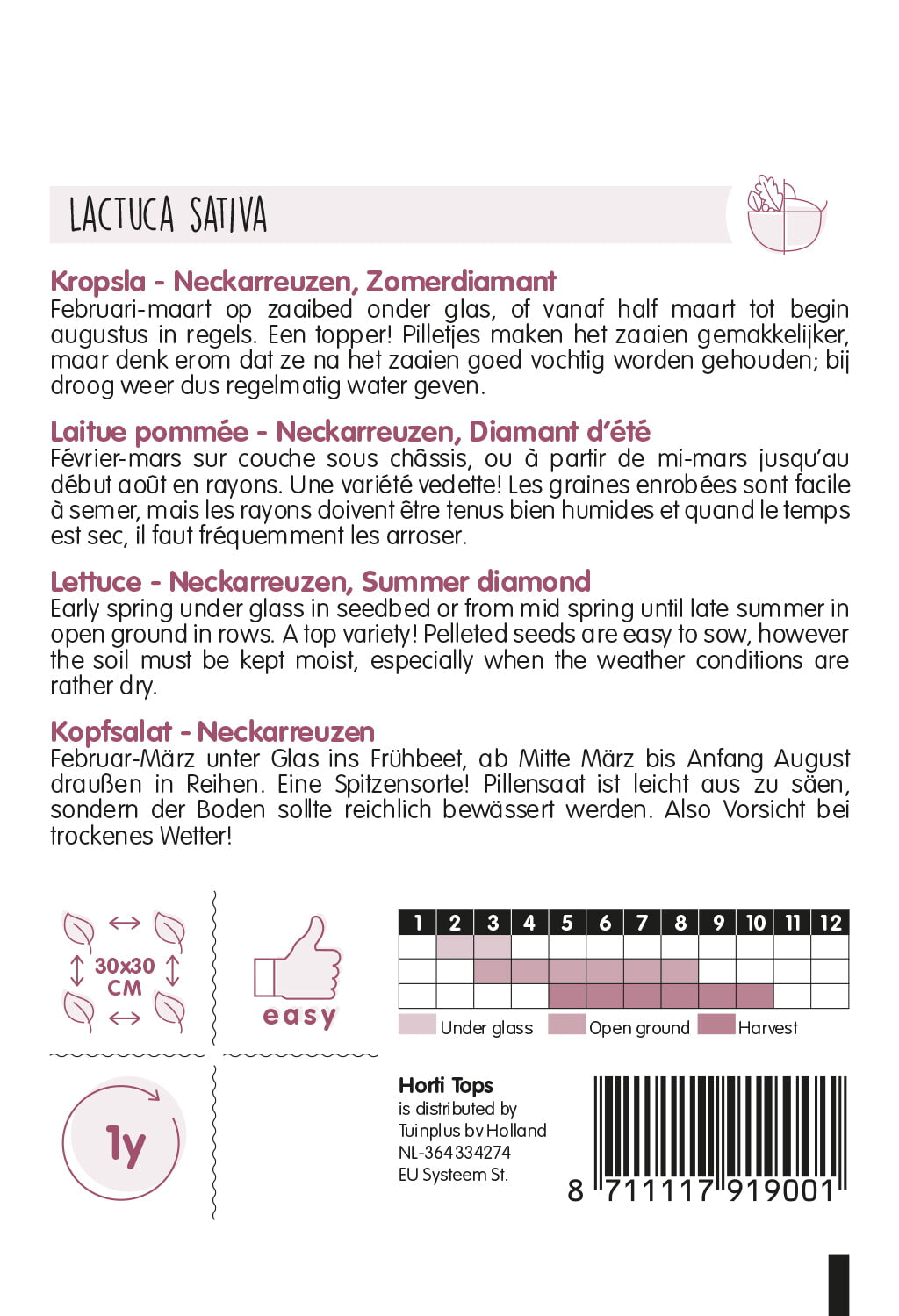 Zelena Salata - Neckarreuzen - 500 Peletiranih Sjemenki
