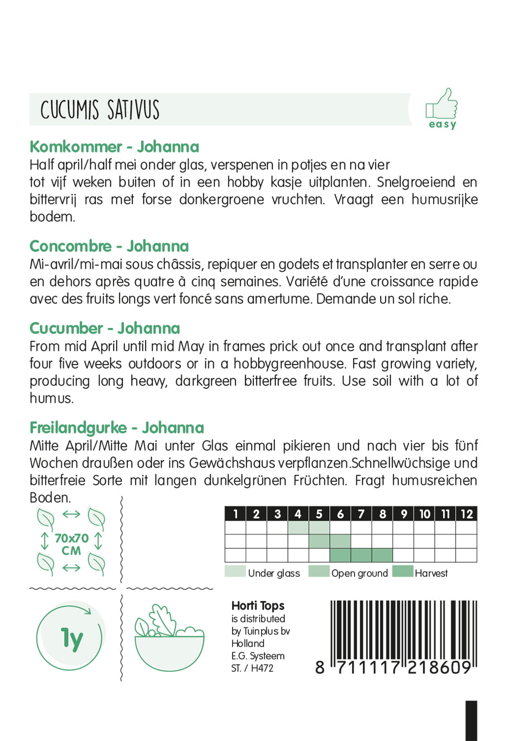 Krastavac - Johanna - 1g