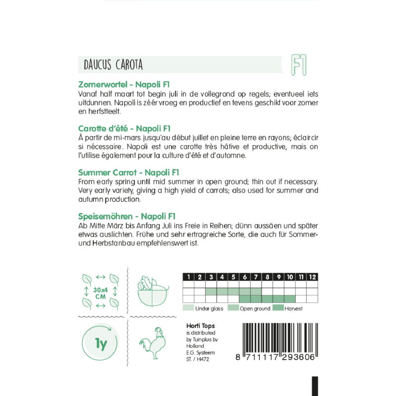 Carrot - Napoli F1 - 800 Seeds