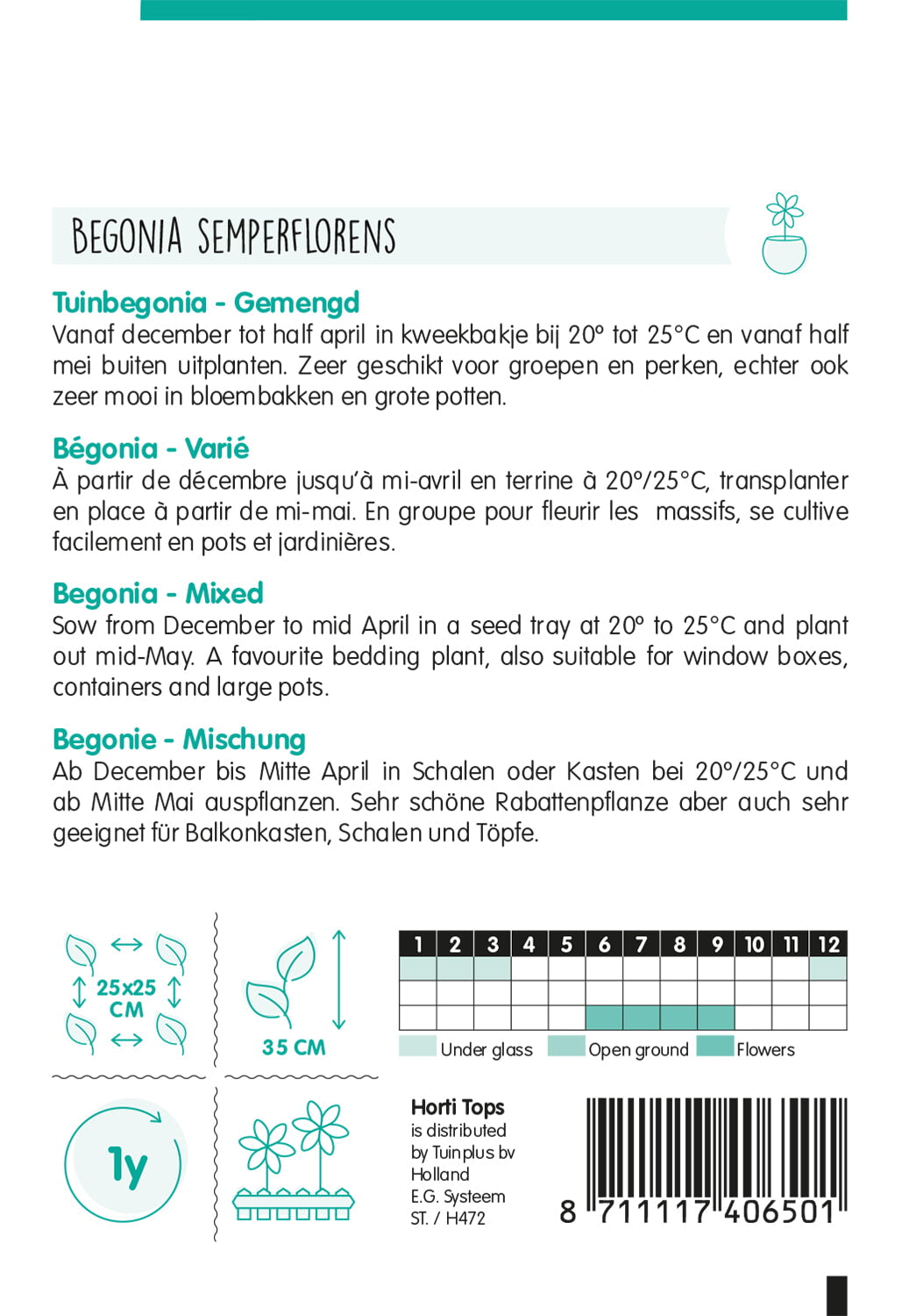 Begonija - Mješavina - 0,05 g