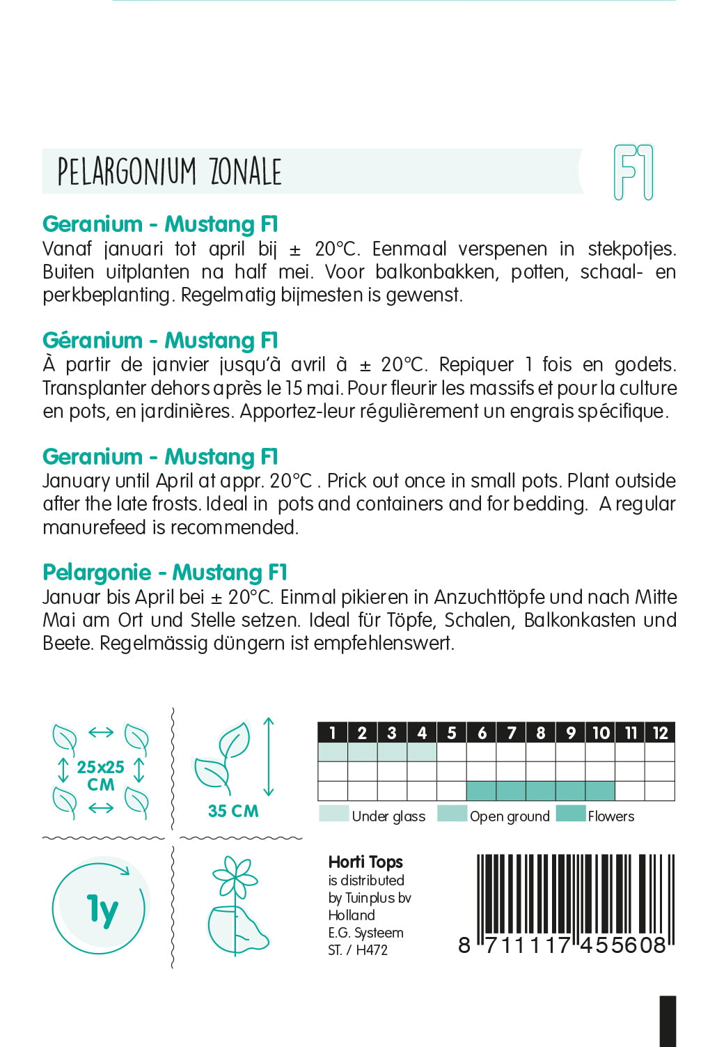 Pelargonija – Mustang F1 – 10 sjemenki