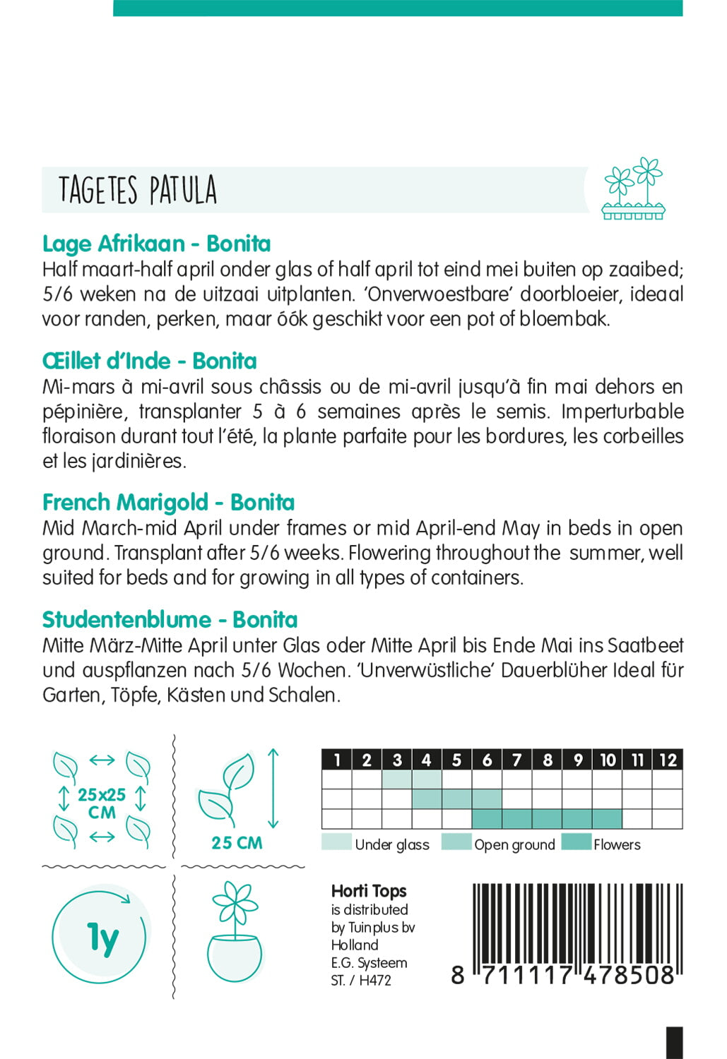 Francuska kadifica – Bonita Mix – 1 g