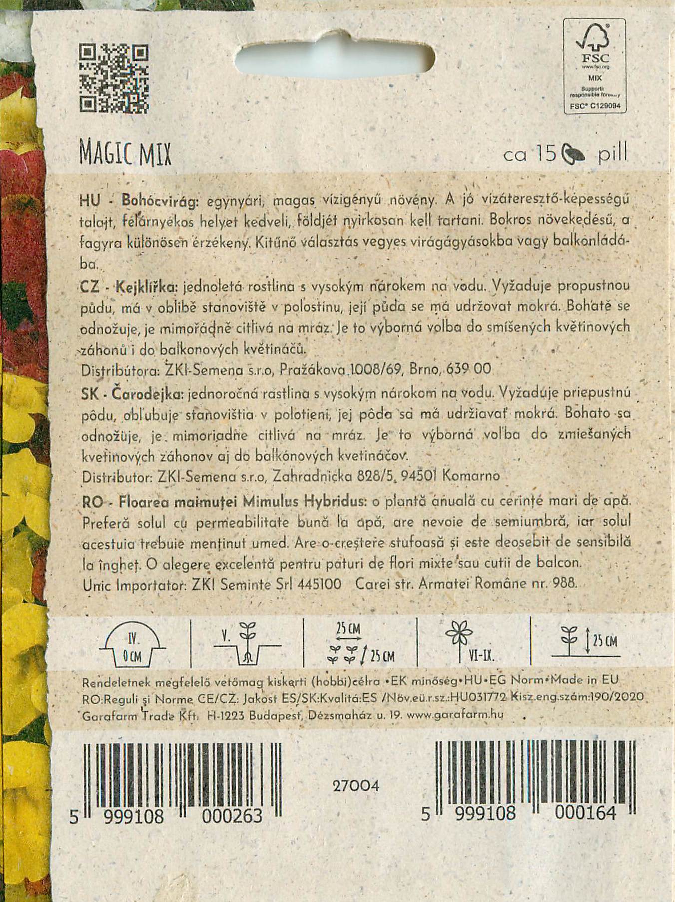 Mimulus - Magic Mix - 15 Sjemenki