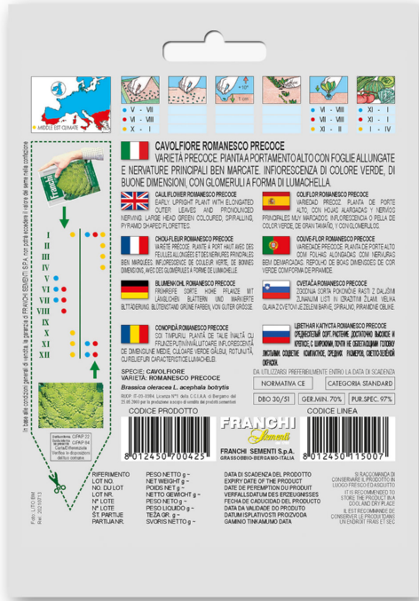 Cvjetača Romanesco – Cavolfiore Romanesco Precoce – 5 g