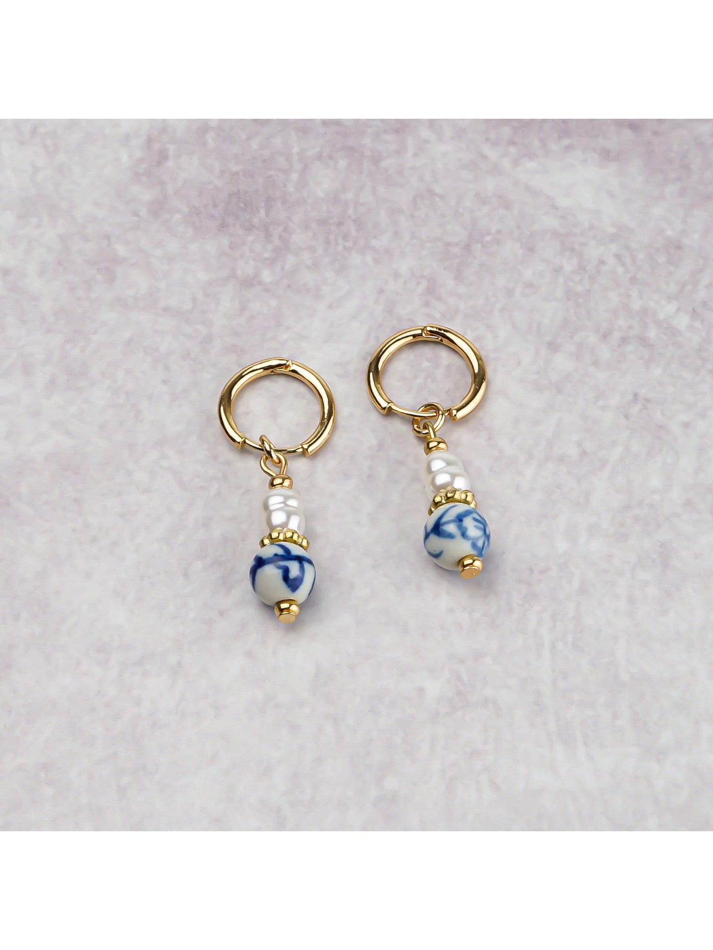 Naušnice od Bisera - Cvijet - Zlato