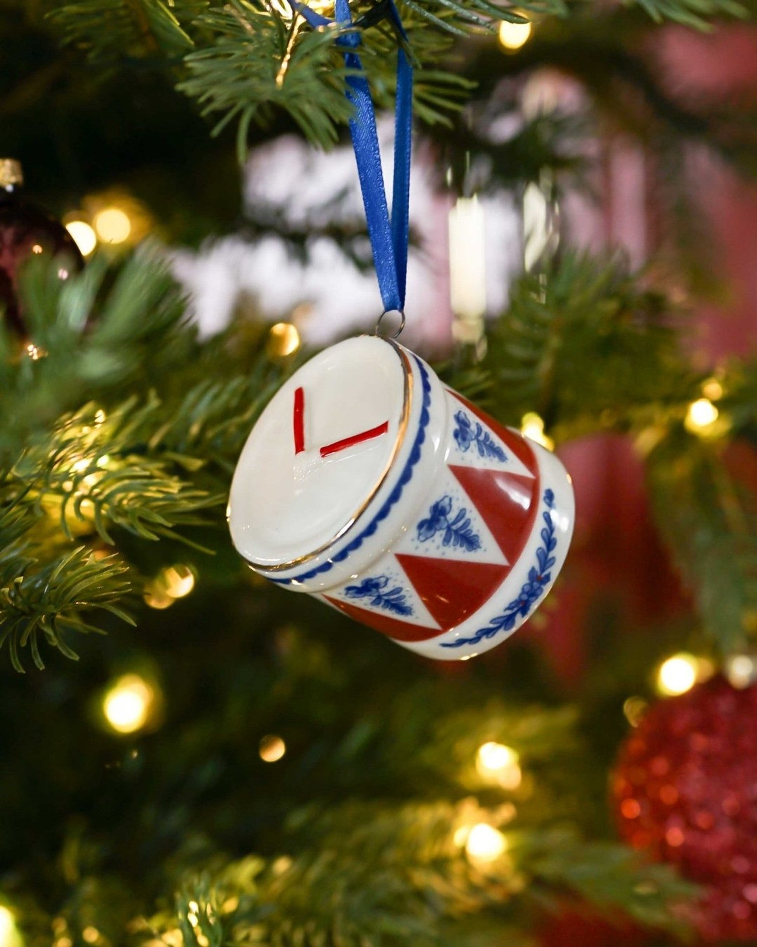 Christmas Ornament Drum - Vintage - 9 cm-2