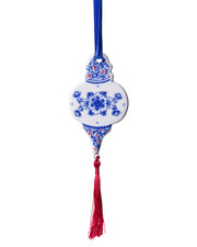 Flat Droplet Christmas Ornament - Vintage - 9 cm