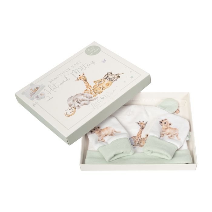 Little Savannah - African animal Newborn Hat and Mitten Set-2