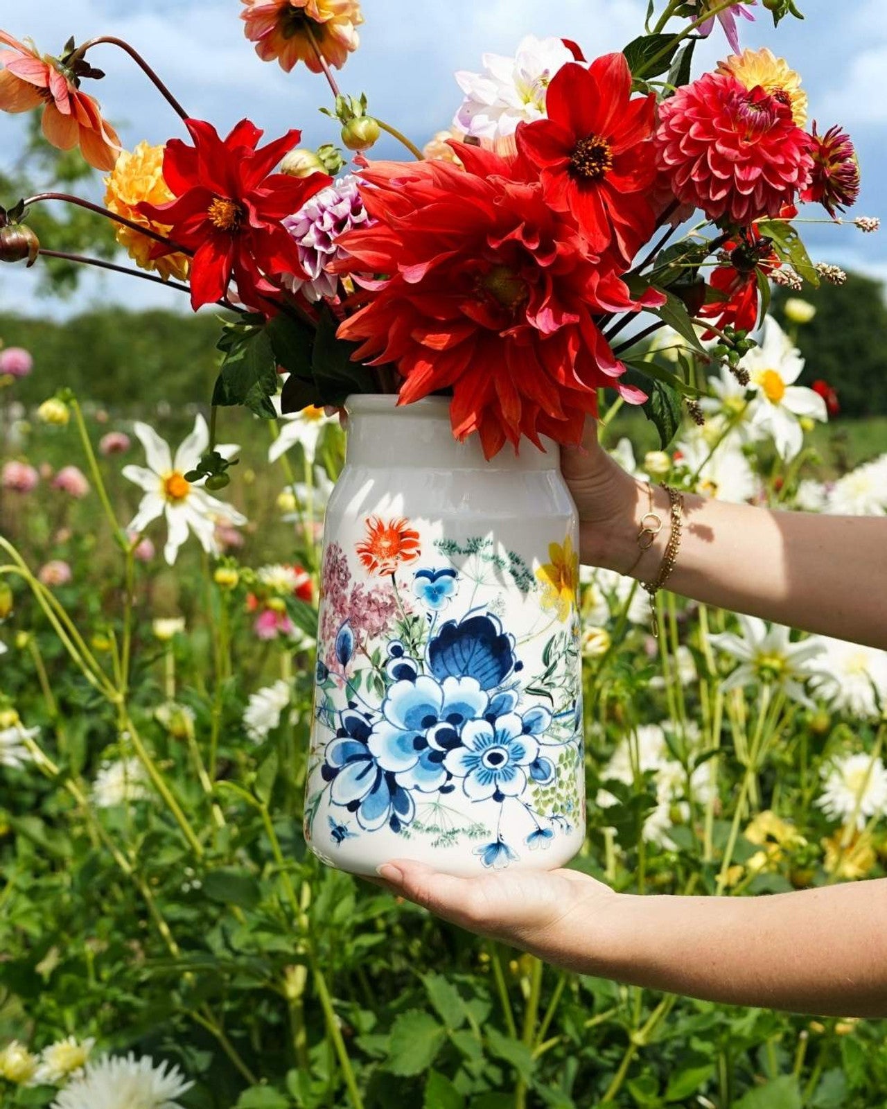 Milk Churn Vase - Flower Garden - 25,5 cm-2