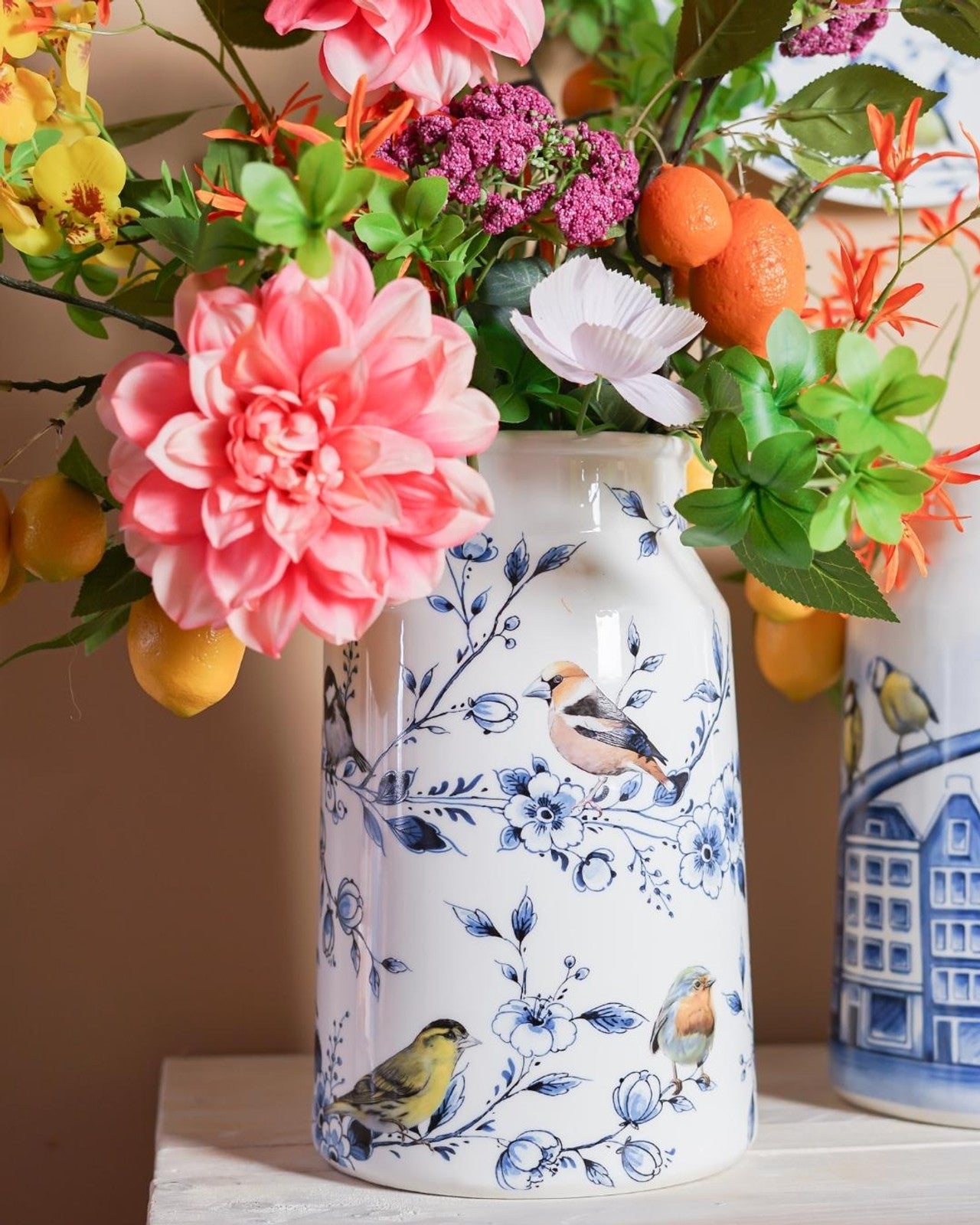 Milk Churn Vase - Forest Birds - 30 cm-2