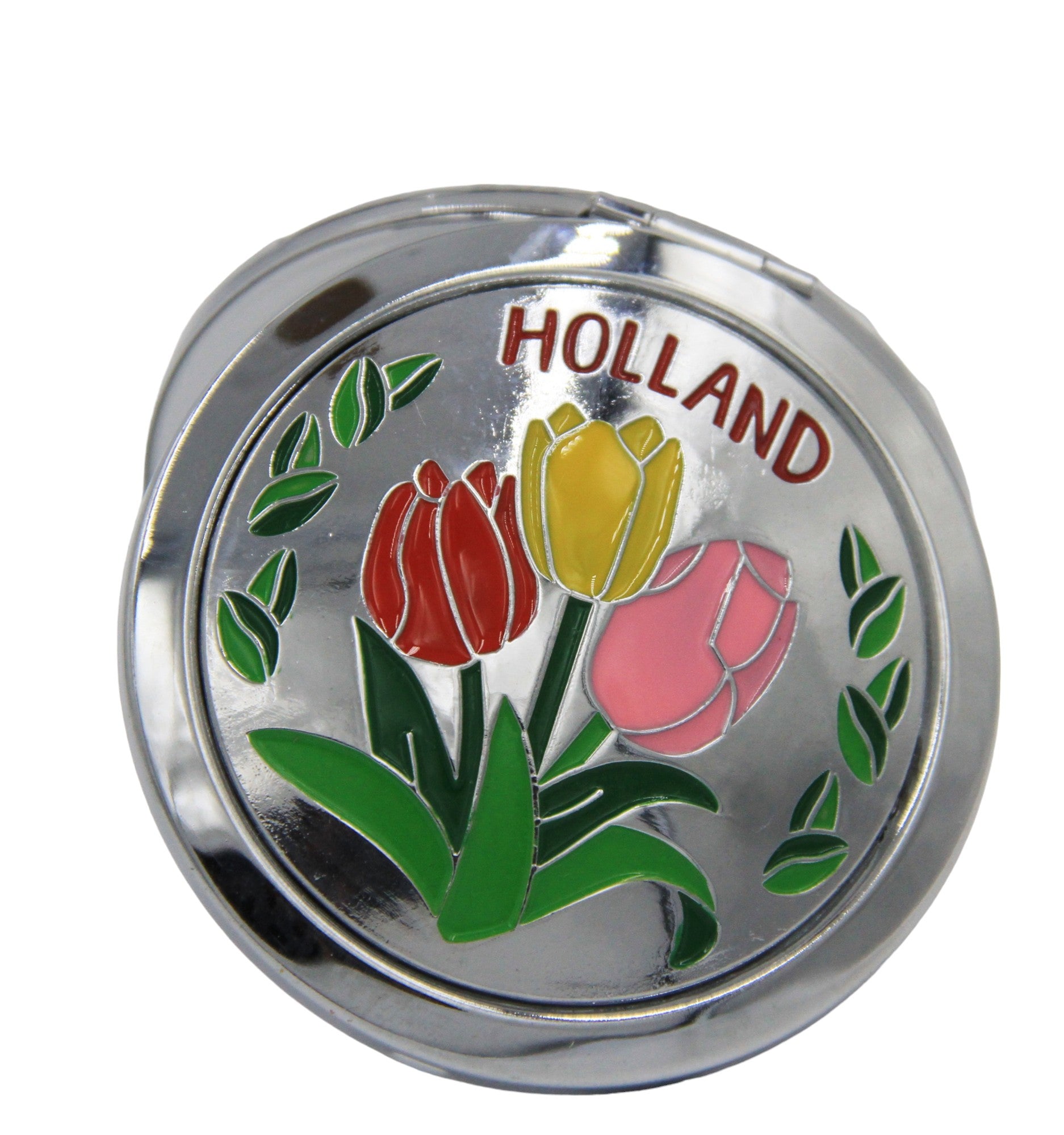 Mirror Box Shiny Silver Colour with Tulips-1