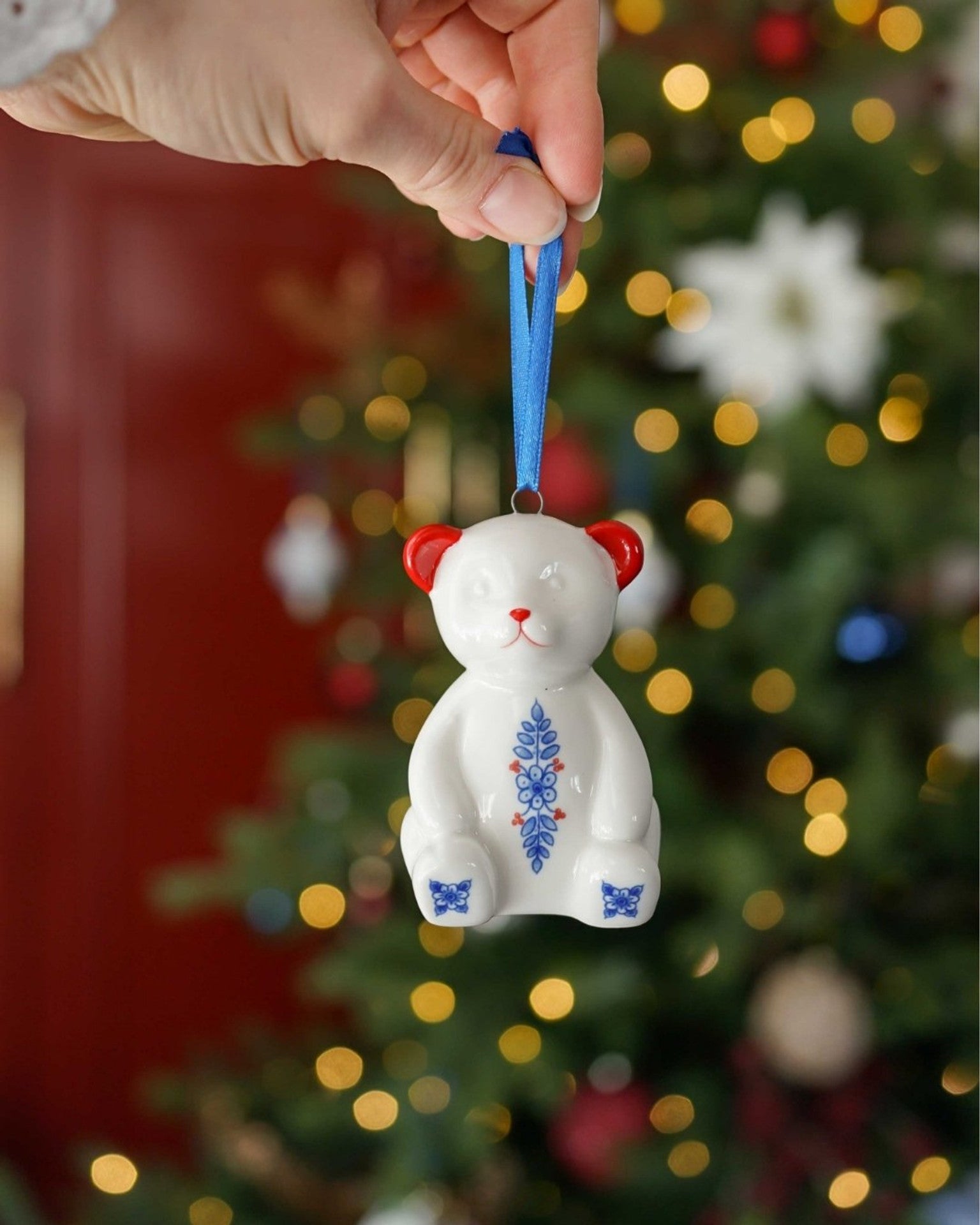 Teddy Bear Christmas Ornament - Vintage - 7 cm-2