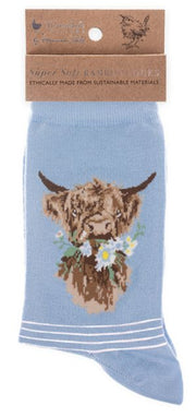 Women's Socks - Highland Cow - Daisy Coo-1