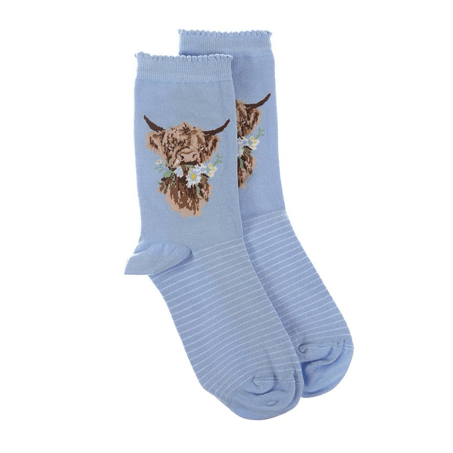 Women's Socks - Highland Cow - Daisy Coo-2