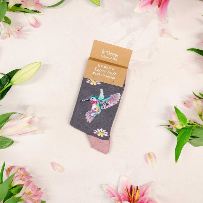 Women's Socks - Hummingbird - Wisteria Wishes-2
