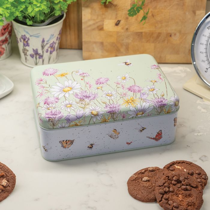 Seed Storage Box - Bee & Butterfly - Rectangular Tin