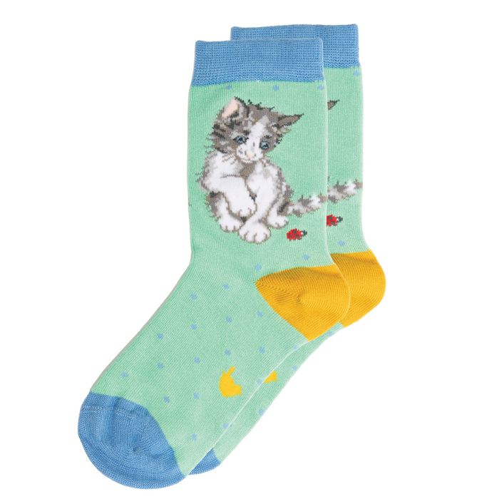 Children's Socks - Cat - Ladybird - 23-26