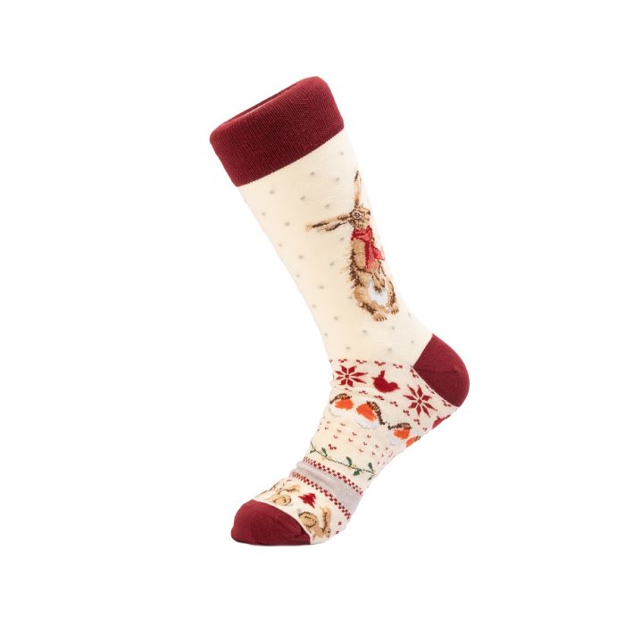 Men's Christmas Socks - Hare - Winter Hare