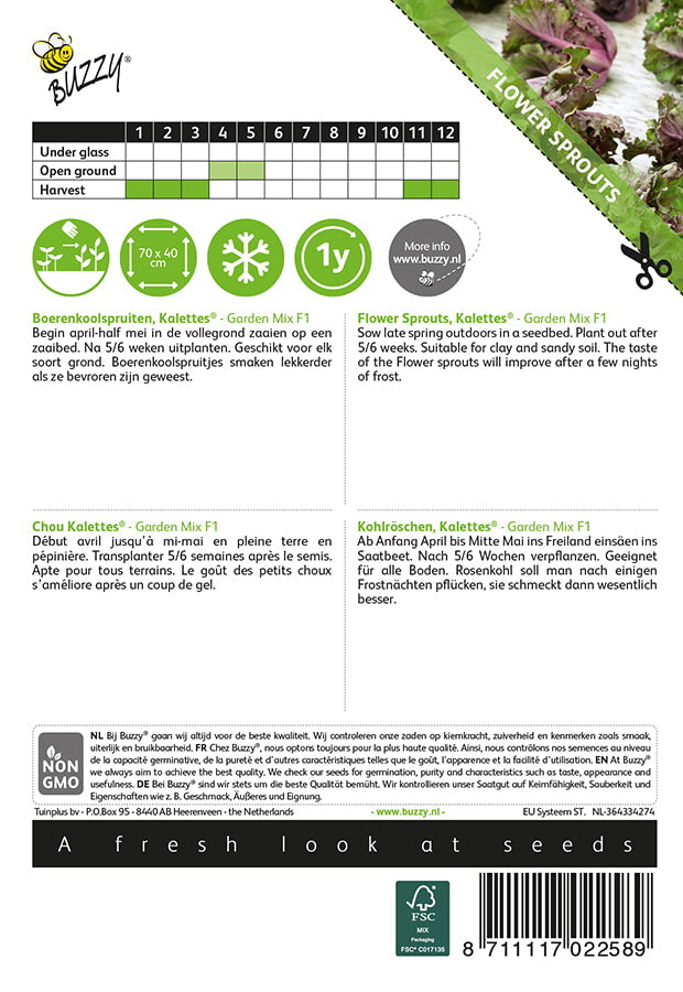 Flower Sprouts - Garden Mix F1 - 25 sjemenki