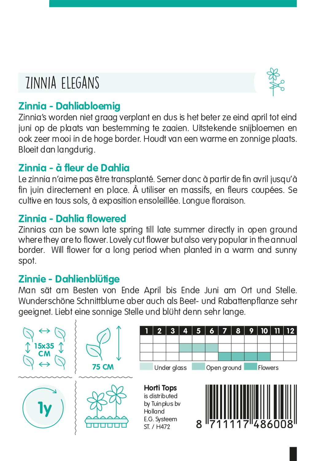 Cinija - Dalija Cvjetna - 1,5g