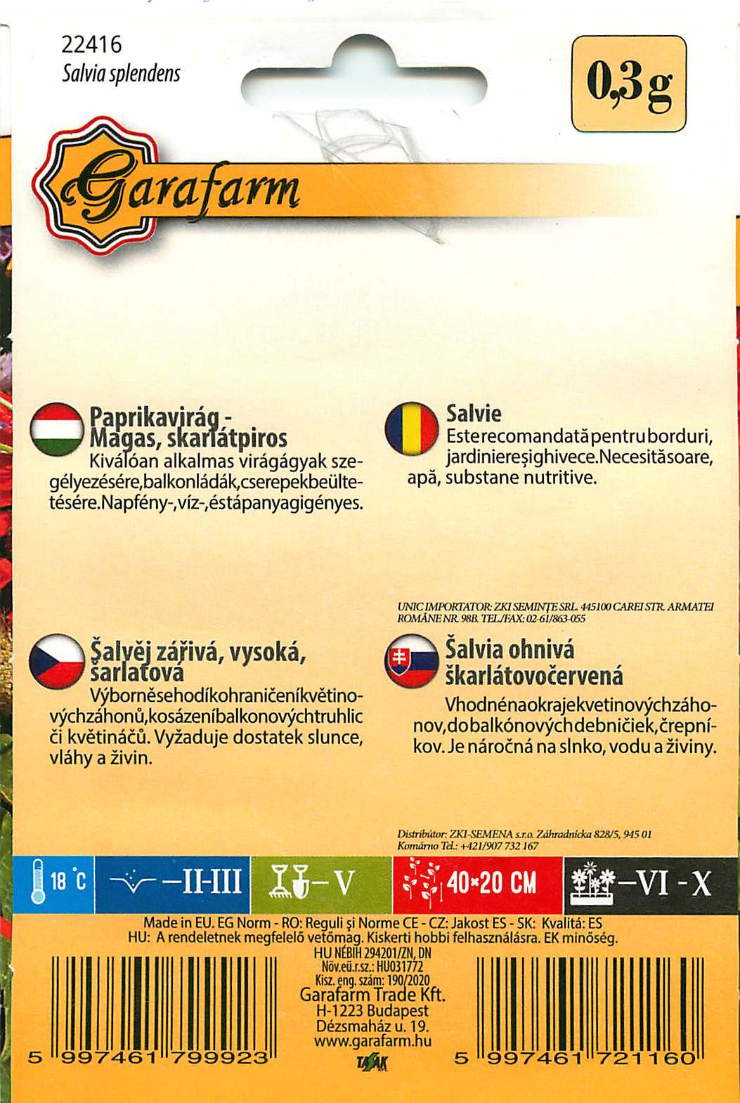 Kadulja - Scarlet Sage - 0,3g