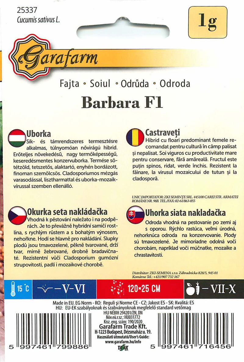 Krastavac - Barbara F1 - 1g