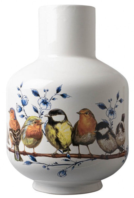 Tall Ball Vase Forest Birds-1