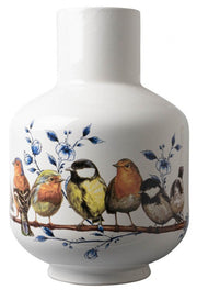 Tall Ball Vase Forest Birds
